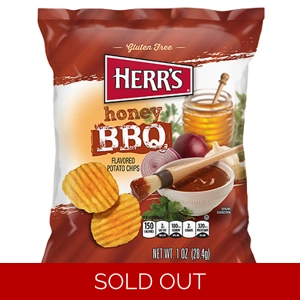 Herrs Honey BBQ Flavoured Potato Chips - 28.4g Bag - Herr's